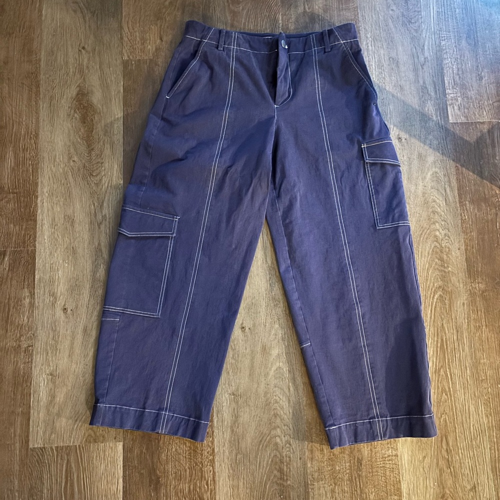Anthropologie Women's Navy Cargo Pants